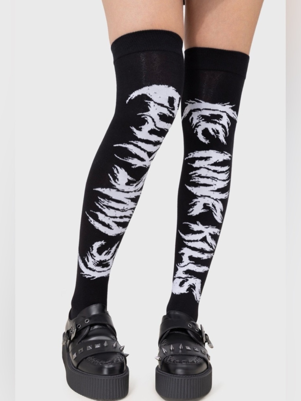 Killstar Ice Nine Kills Ink Logo Knee High Socks Black One Size NWT